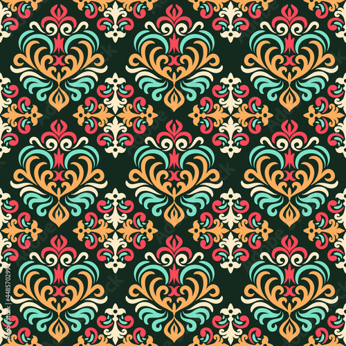 Oriental Damask Seamless Pattern Ornament
