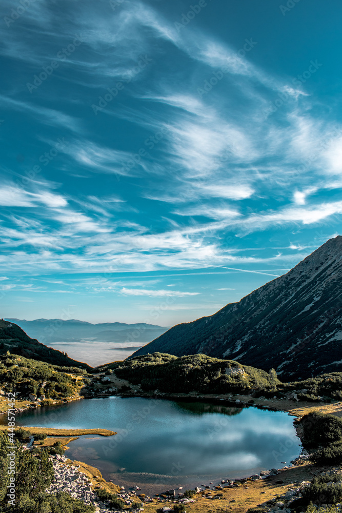 lake and mountains