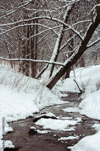 frozen river in winter
