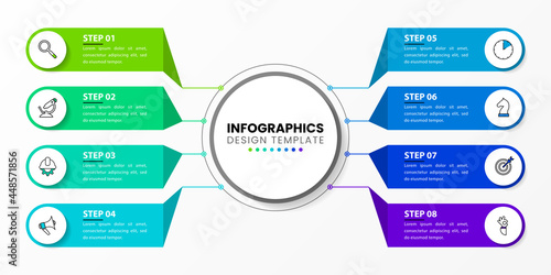 Infographic design template. Creative concept with 8 steps