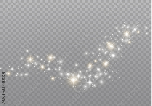 Dust sparks, golden stars shine special light.
