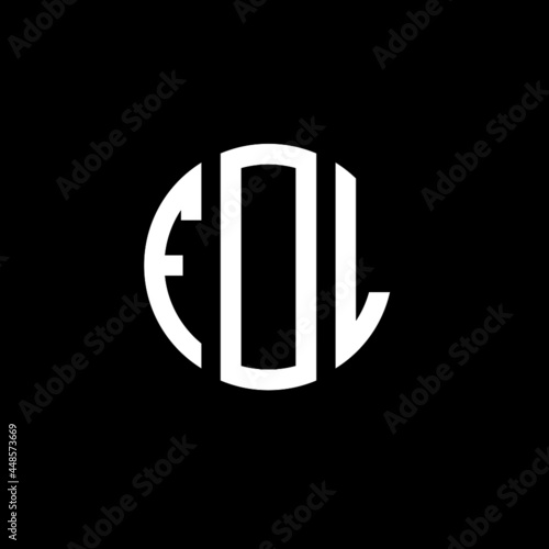 FDL letter logo design. FDL letter in circle shape. FDL Creative three letter logo. Logo with three letters. FDL circle logo. FDL letter vector design logo  photo