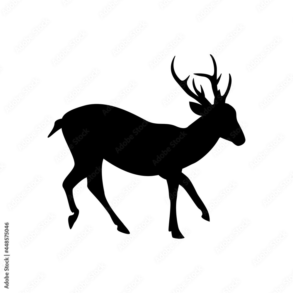 Obraz premium Deer silhouette icon design template vector isolated