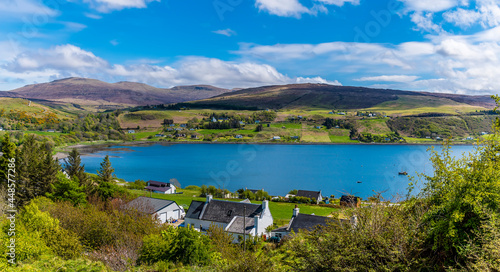 A view over the settlement of Uig on the Isle of Skye, Scotland on a summers day photo