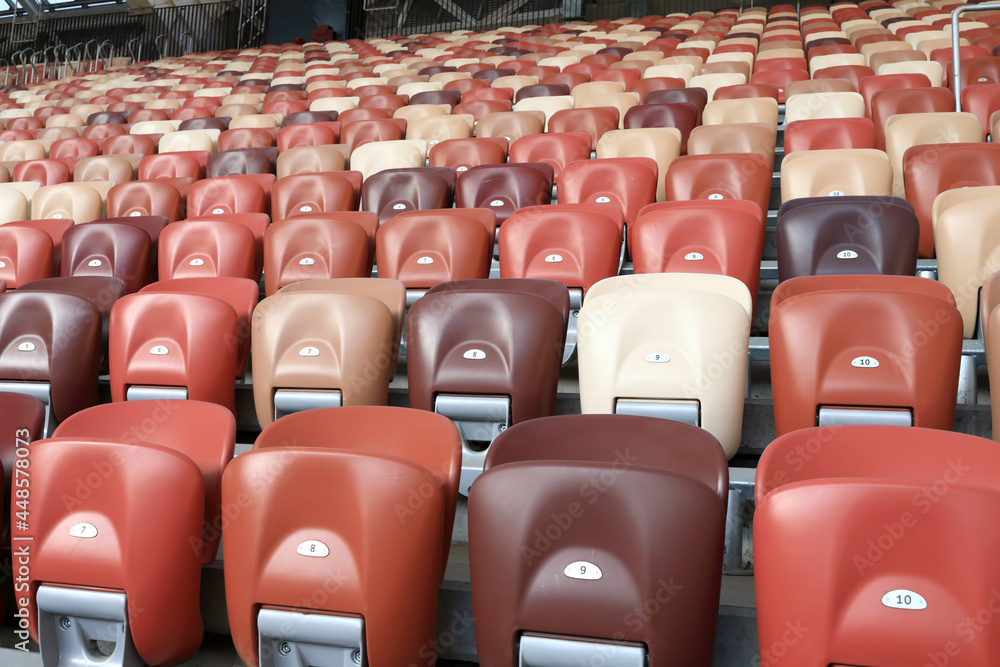 Obraz premium Seats on tribune of football stadium