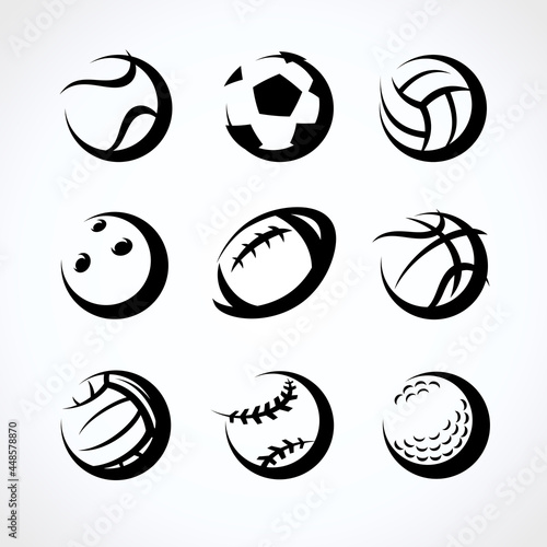 Sport balls set. Collection icons sport balls. Vector