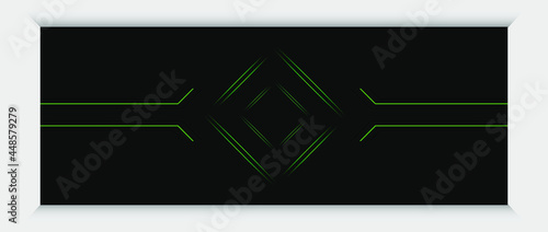 Modern green gaming banner and cover design template. geometrical shapes offline. Social Media Banner Template
