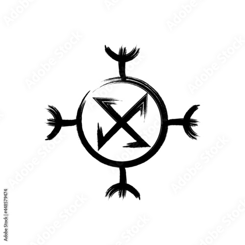 Ragnarok symbol brush stroke icon. Clipart image isolated on white background