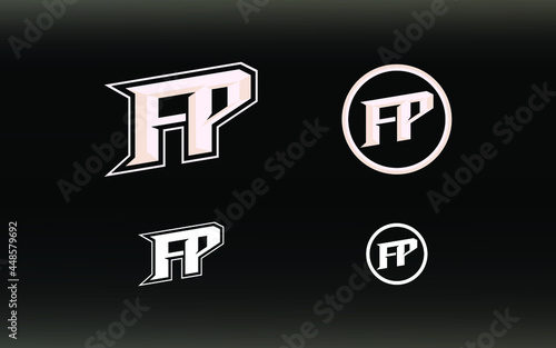 Initials FP logo with a bright color is suitable for E sports teams and others