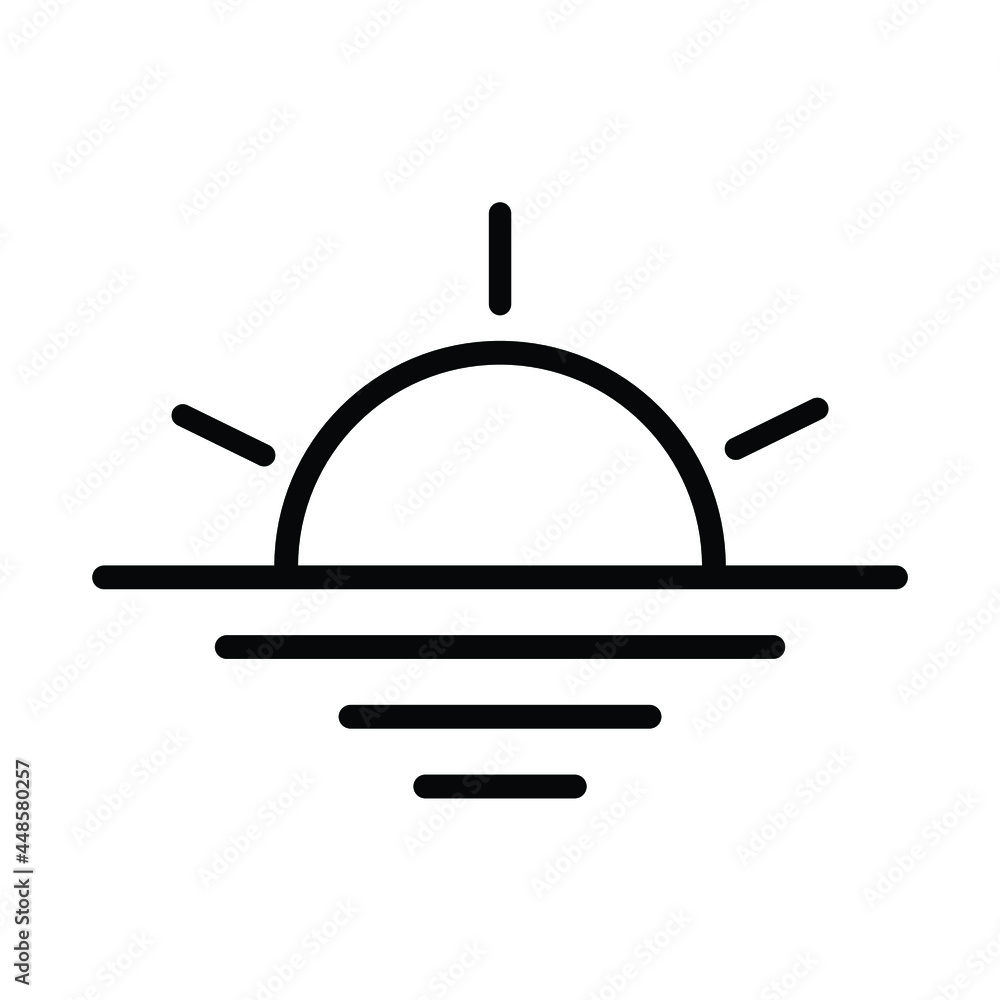sunset or sunrise icon vector illustration. Sunrise, Sunset icon. Element of icon for mobile concept and web apps. Thin line sunrise icon can be used for web and mobile.
