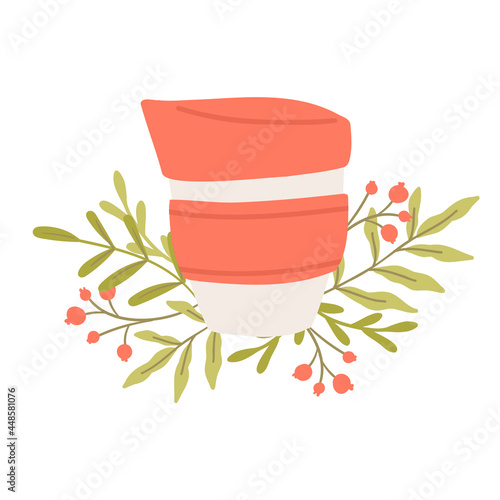 Reusable coffee cup. Sustainable kitchen and zero waste lifestyle. Eco living concept. Vector cartoon illustration