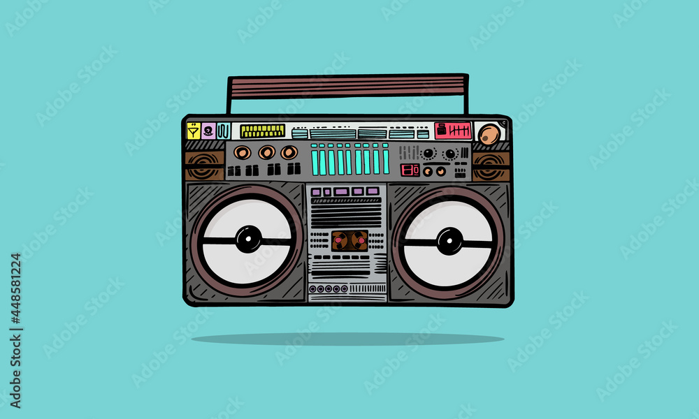 Deck Tape Recorder and Player Handmade Doodle Design Deck Tape Recorder and Player Handmade Doodle Design