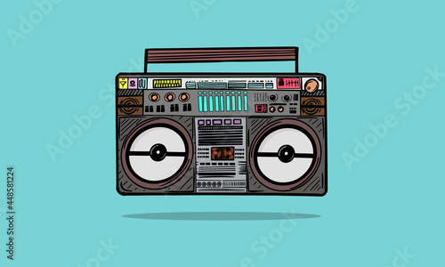 Deck Tape Recorder and Player Handmade Doodle Design