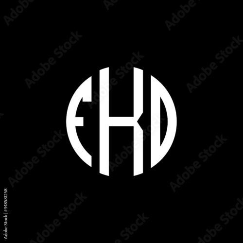 FKD letter logo design. FKD letter in circle shape. FKD Creative three letter logo. Logo with three letters. FKD circle logo. FKD letter vector design logo  photo