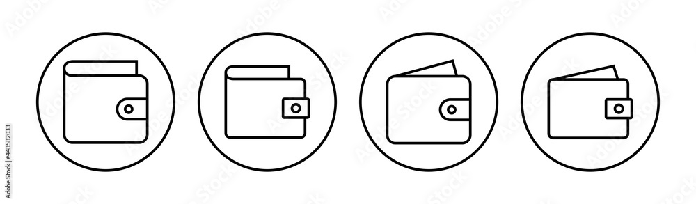 Wallet icon set. wallet vector icon