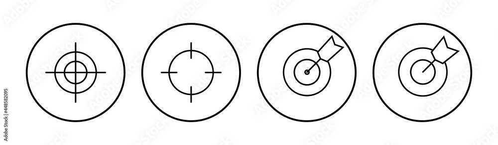 Target icon set. goal icon vector. target marketing icon vector Target icon set. goal icon vector. target marketing icon vector