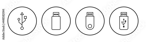 Usb icon set. Flash disk icon vector