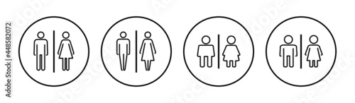 Toilet icon set. restrooms icon vector. bathroom sign. wc, lavatory