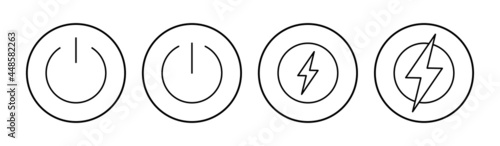 Power icon set. Power Switch Icon. Electric power