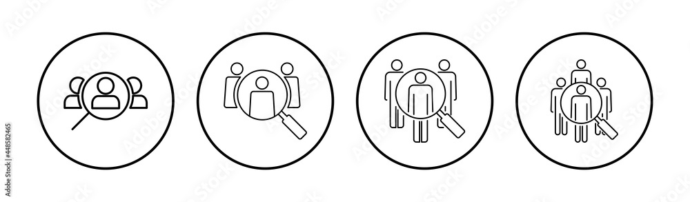 Hiring icon set. Search job vacancy icon. Human resources concept. Recruitment Hiring icon set. Search job vacancy icon. Human resources concept. Recruitment