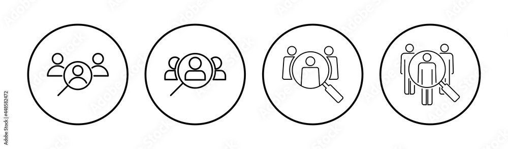 Hiring icon set. Search job vacancy icon. Human resources concept. Recruitment Hiring icon set. Search job vacancy icon. Human resources concept. Recruitment