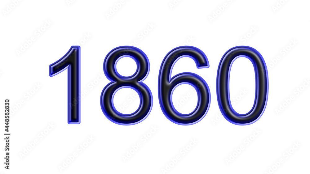 blue 1860 number 3d effect white background blue 1860 number 3d effect white background