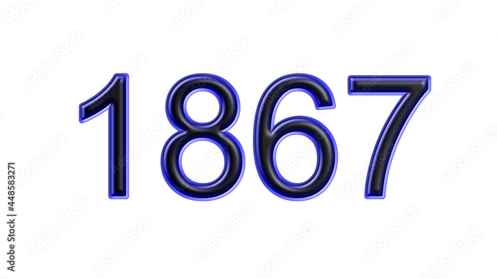 blue 1867 number 3d effect white background blue 1867 number 3d effect white background