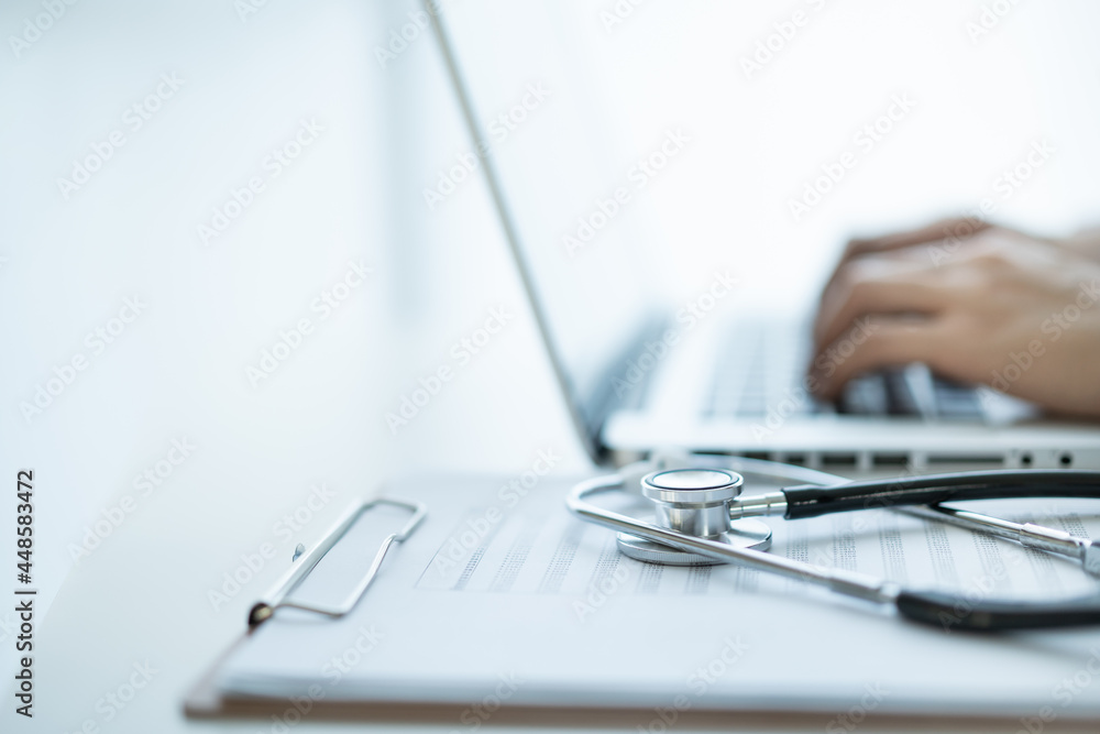 Doctor's portrait in office in hospital.