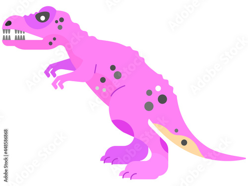 Cute Dino pink  standing and smile  comic cartoon Dino. Cute Dino pink  standing and smile  comic cartoon Dino. pink dinosaur  cute for kids  dinosaur vector  dinosaur on white background