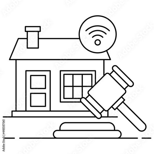 Auction House Property Vector Icon Design, urban and suburban house Symbol, Real Estate and Property Sign, Apartment and Mortgage Stock illustration, foreclosure and bank owned home listings Concept