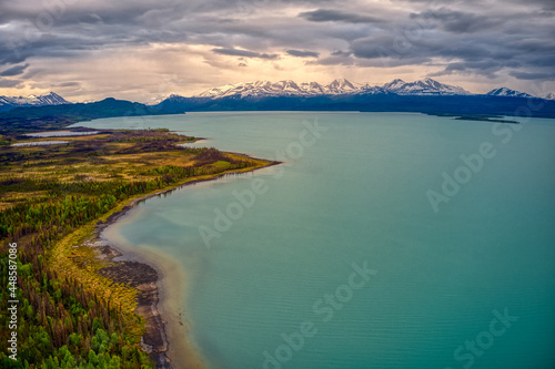 Aerial View of Skilak Lake  Alaska during Summer