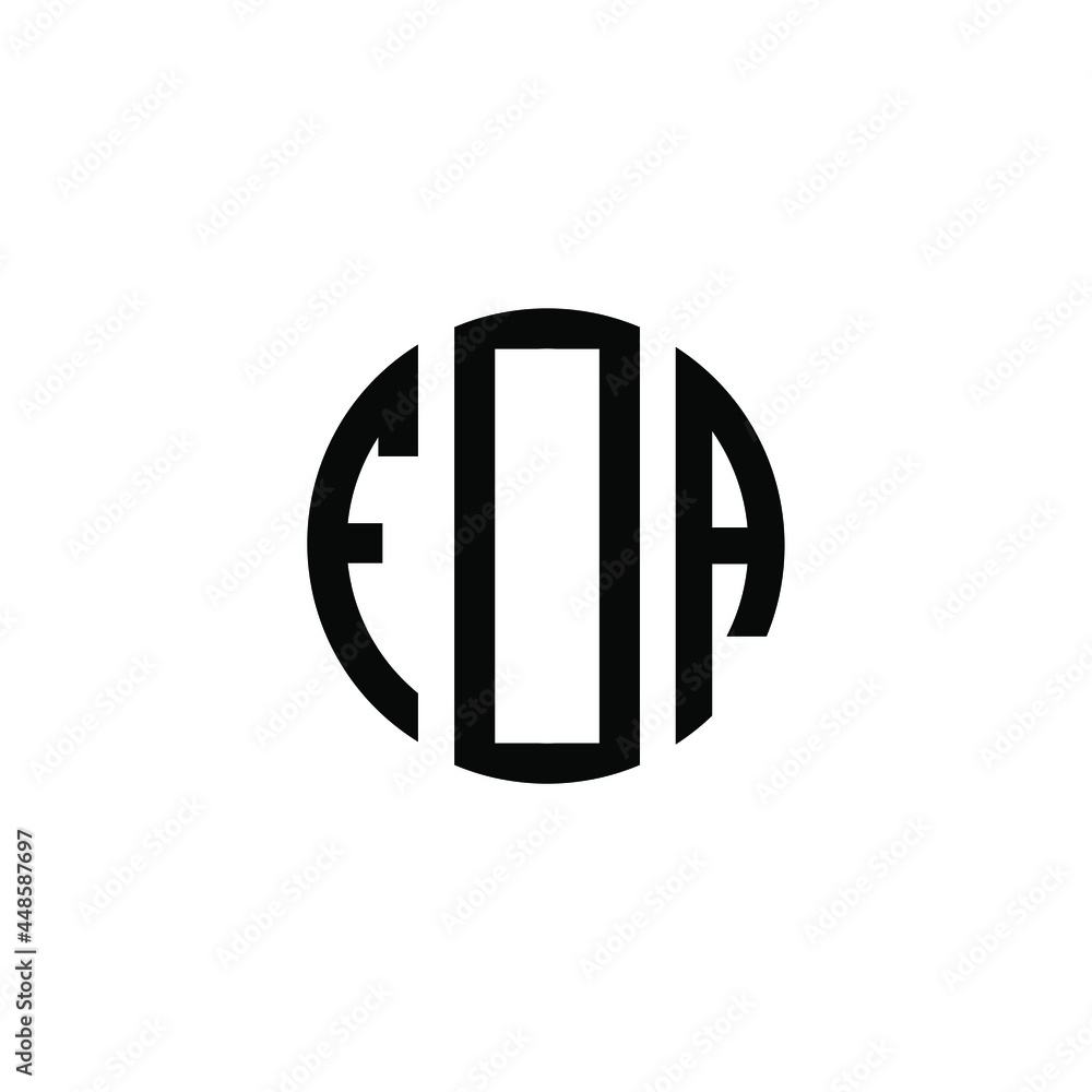 FOA letter logo design. FOA letter in circle shape. FOA Creative three ...