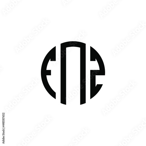 FNZ letter logo design. FNZ letter in circle shape. FNZ Creative three letter logo. Logo with three letters. FNZ circle logo. FNZ letter vector design logo  photo