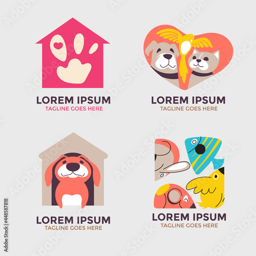 Modern Vector Set of Pet Shop Logo Design Template © defarmerdesign