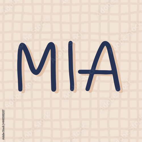 name Mia on the background of the cell. vector illustration photo