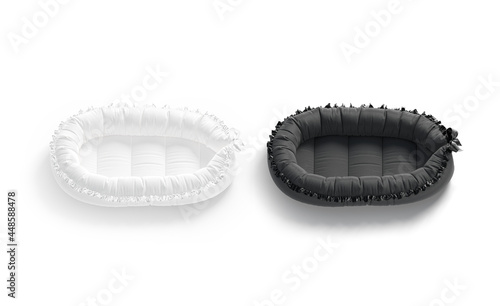 Blank black and white babynest lounger mockup, top view