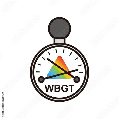 シンプル　イラスト　熱中症指数計のベクターイラスト
