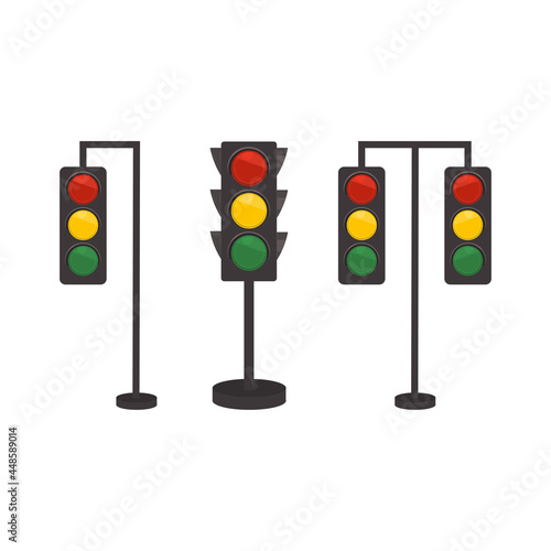 Vector illustration of a working traffic light.