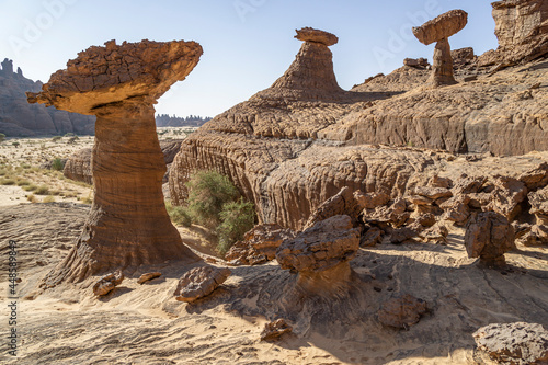 Abstract Rock formation at plateau Ennedi, Chad, Africa photo