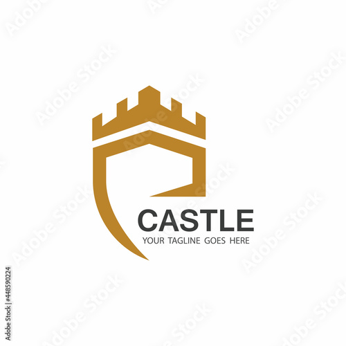 Slika na platnu Castle Logo symbol vector illustration design template
