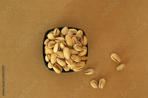 Pistachio TOp Bowl Photo Brown Background