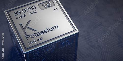 Potassium. Element 19 of the periodic table of chemical elements. 