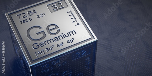 Germanium. Element 32 of the periodic table of chemical elements.  photo