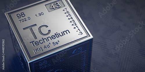 Technetium. Element 43 of the periodic table of chemical elements. 
