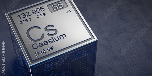 Cesium. Element 55 of the periodic table of chemical elements.  photo