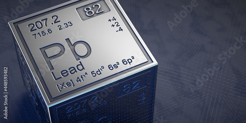 Lead. Element 82 of the periodic table of chemical elements. 