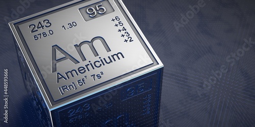 Americium. Element 95 of the periodic table of chemical elements. 