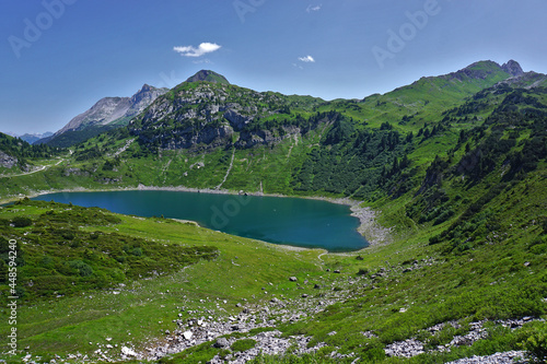 Formarinsee am Fuße der Roten Wand im Lechquellengebirge, Vorarlberg, Österreich photo