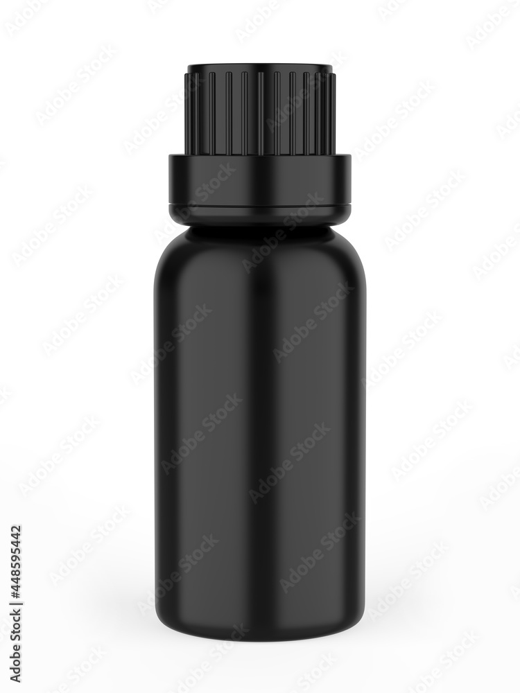 Blank mini screw cap bottle template, 3d render illustration.