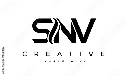 Letter SNV creative logo design vector	 photo